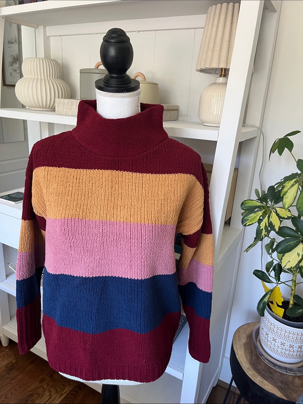 Catherine Malandrino Color Block Turtleneck Sweater